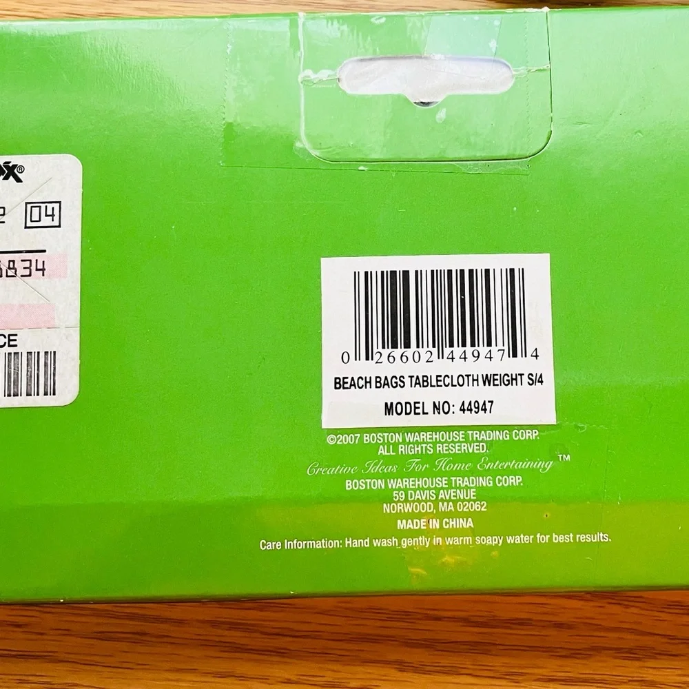 BEACH BAG TABLECLOTH WEIGHTS (4) BY BOSTON TRADING CORP 2007 - UNUSED-NWT-